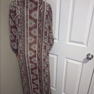 Print Burgundy Kimono